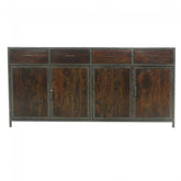 Angle Industrial French Sideboard Buffet Chocolate 180cm